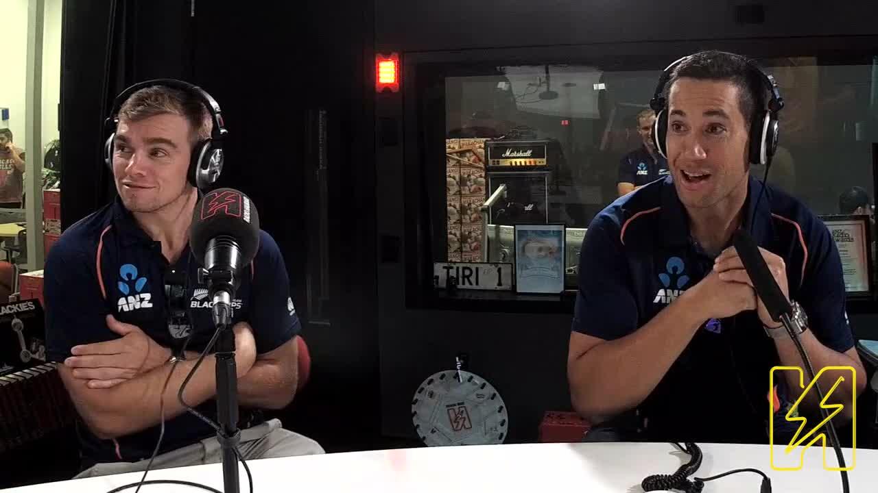 Matt & Jerry play Ross Taylor & Tom Latham the "Pink Ball Yellow Button" song