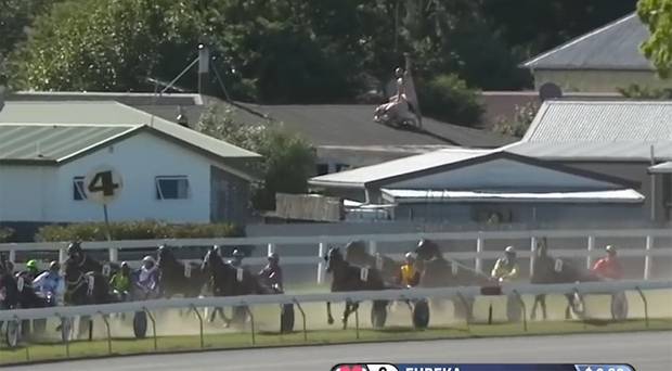 Kiwi horse racing spectator's X-rated prank caught on live TV