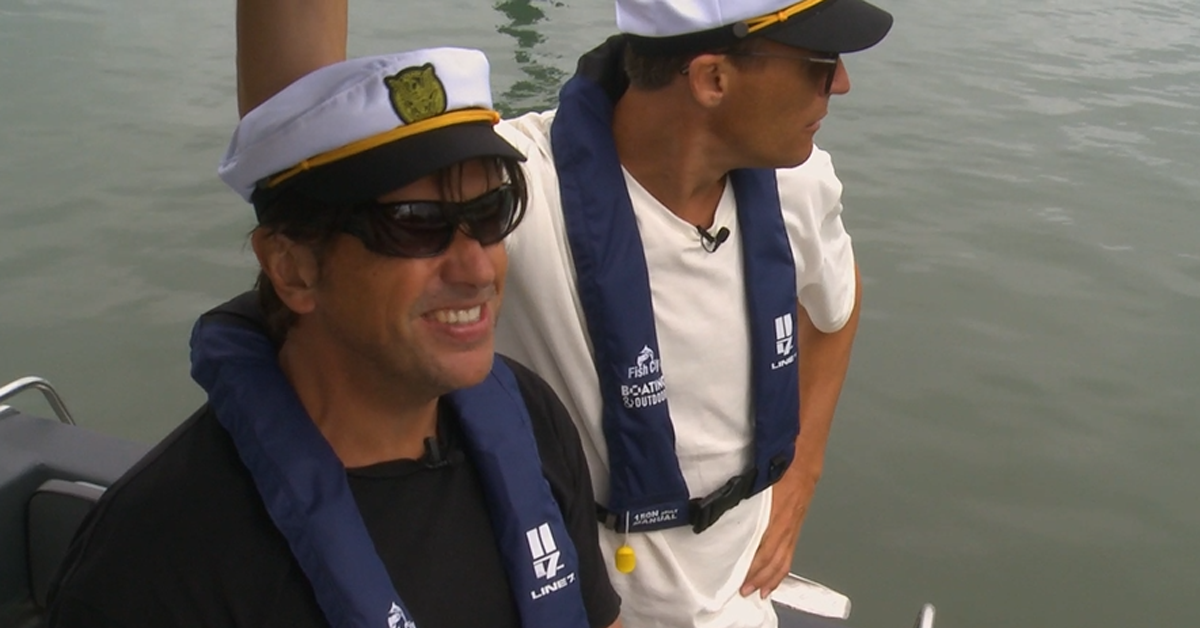 Matt & Jerry take our boat out on the water...