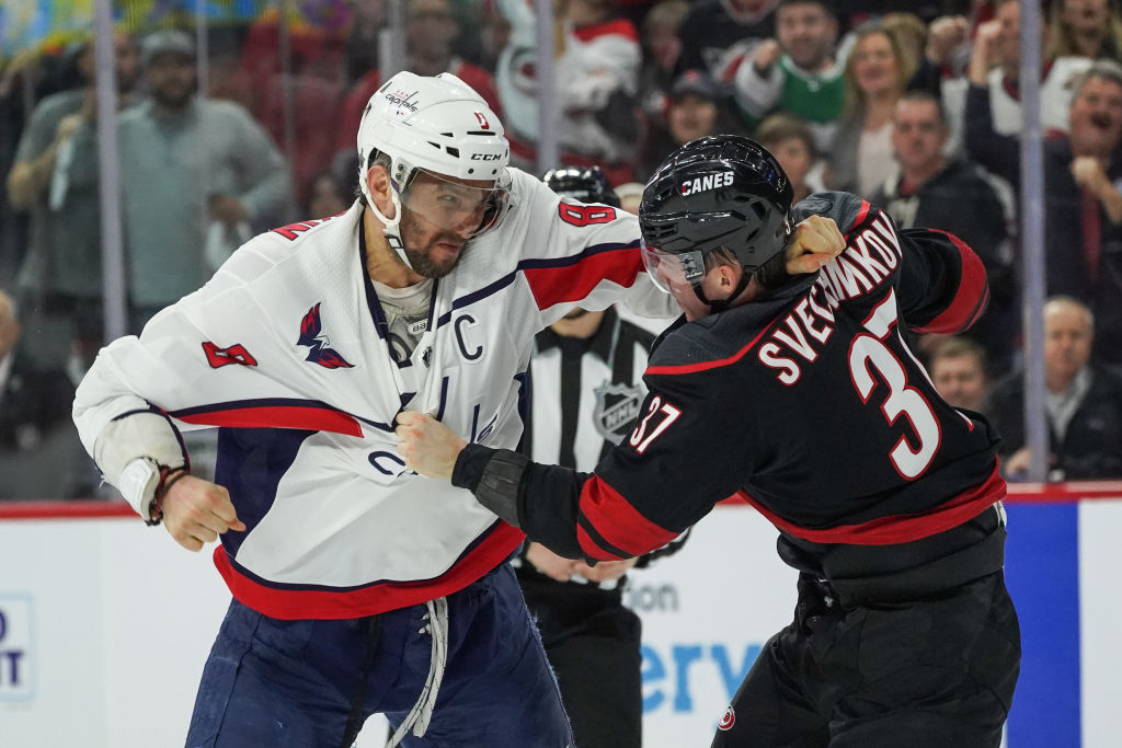 Alex Ovechkin knocks out rookie Andrei Svechnikov in fight