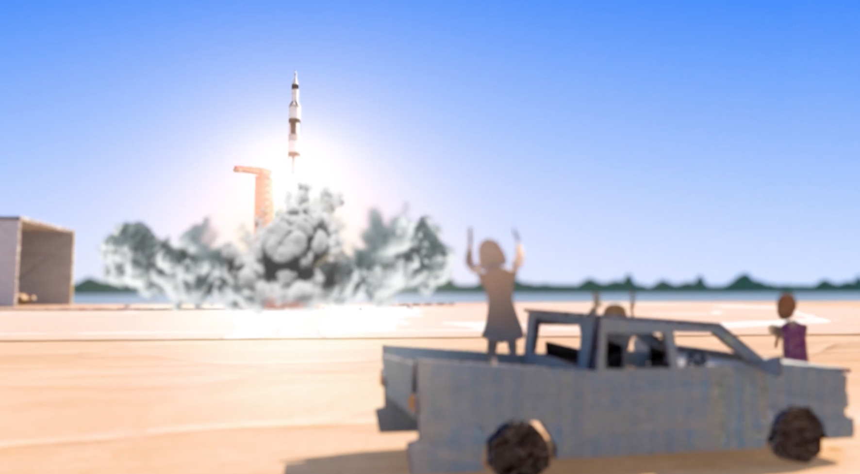 A cardboard tribute to the Moon landing