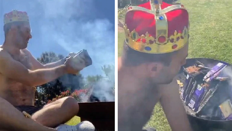 Man burns $16,000 worth of Cadbury Caramilk just because...