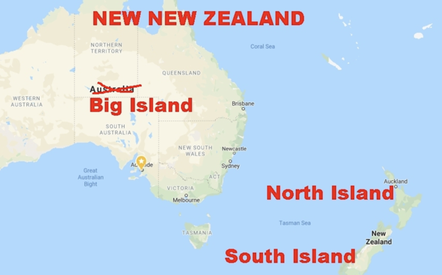 Map of Australia as 'New New Zealand' goes viral as Aussies demand to