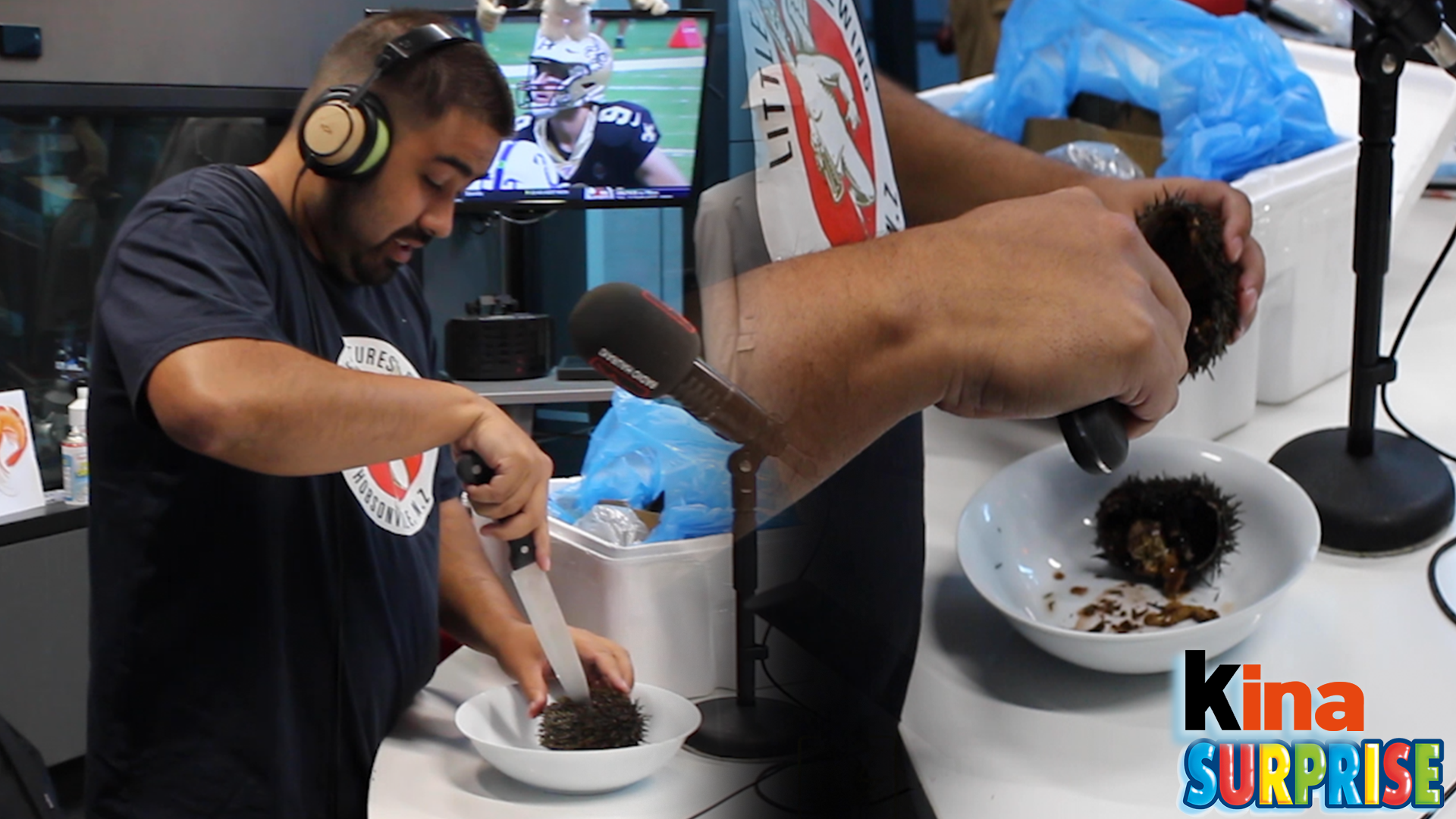 Can Manaia open a Kina without chopping his hand off?