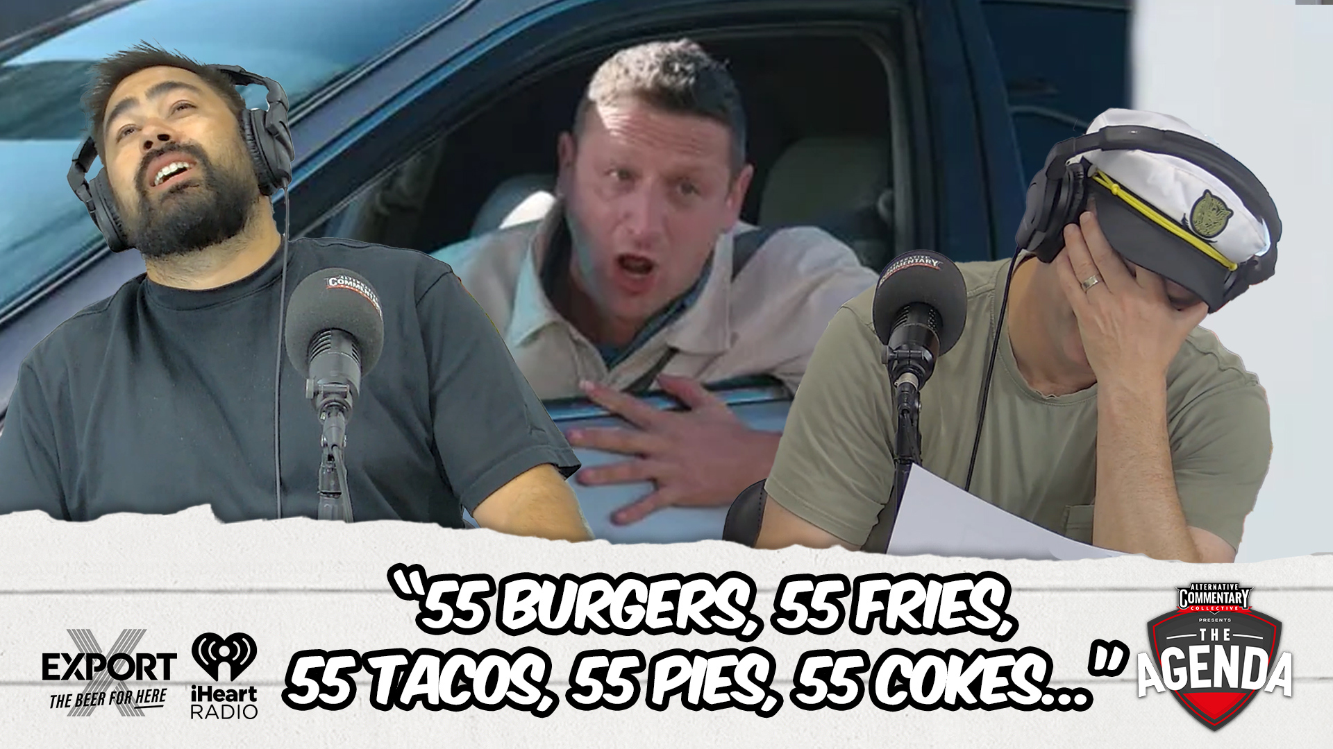 “55 Burgers, 55 Fries, 55 Tacos, 55 Pies, 55 Cokes...”