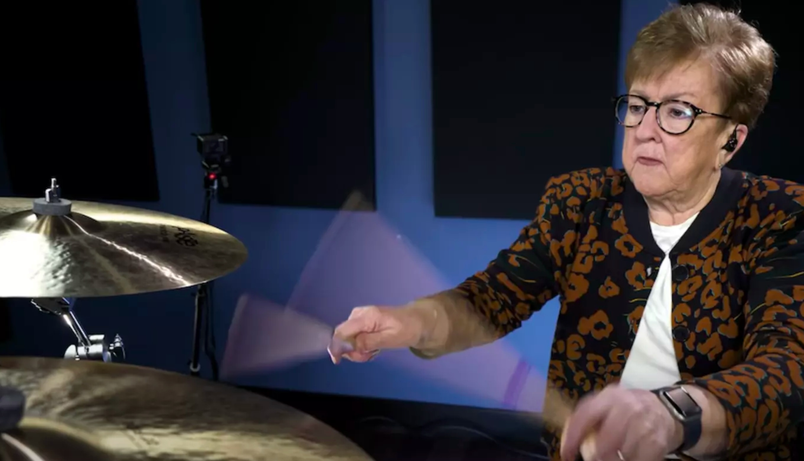 Grandma nails Blink-182 cover and challenges Travis Barker to a drum battle