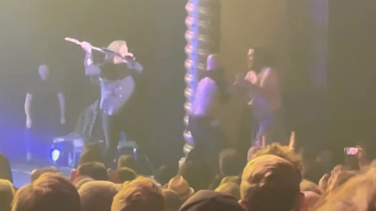Stage Crasher Takes Guitar to the Face at Black Crowes Concert
