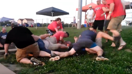 Watch this massive brawl between dads at kids softball game