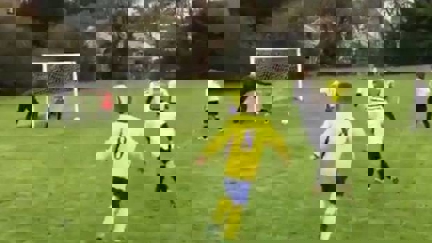 Watch coach/dad push kid to make save