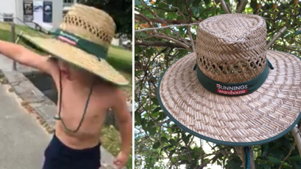 Auction for infamous Bunnings hat from travelling family reaches $2K