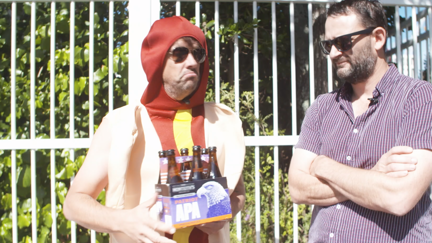 Matt visits the US Embassy in a hotdog suit...