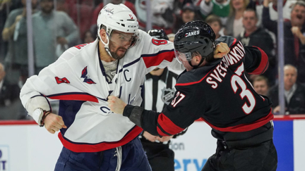 Alex Ovechkin knocks out rookie Andrei Svechnikov in fight