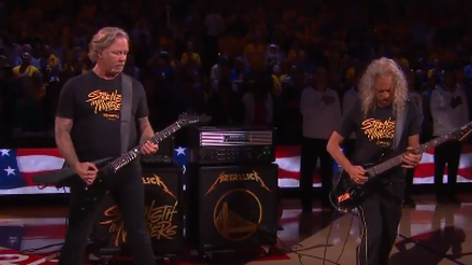 Watch Metallica play the US National Anthem live at the NBA Finals