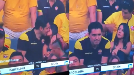Kiss cam catches man cheating on his partner at football game