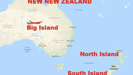 Map of Australia as 'New New Zealand' goes viral as Aussies demand to be annexed by NZ
