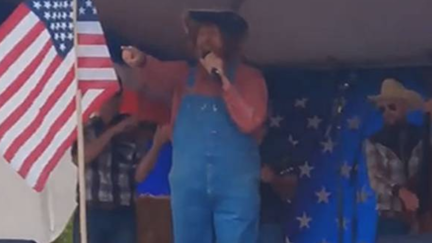 Sacha Baron Cohen infiltrates far-right rally pretending to be racist country singer