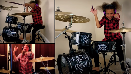 10-year-old Nandi Bushell epically answers Dave Grohl's drum challenge