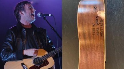 Damon Albarn chews his guitar when he writes music, apparently...
